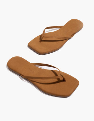 Veloursleder-Flip Flops Square Toe Lily Suede