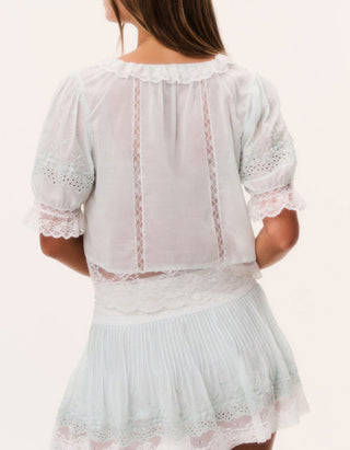 Cropped Bluse Maurelle mit Spitzendetails