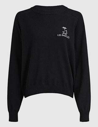 Bestickter Raglan-Pullover Rainbow Crew mit Kaschmir- und Seidenanteil