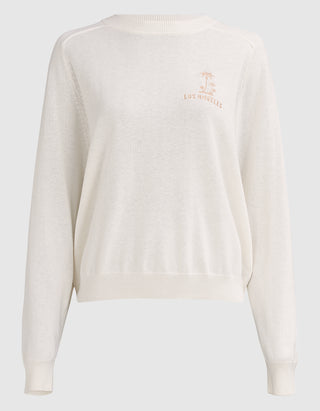 Bestickter Raglan-Pullover Rainbow Crew mit Kaschmir- und Seidenanteil