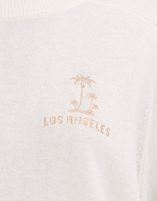 Bestickter Raglan-Pullover Rainbow Crew mit Kaschmir- und Seidenanteil