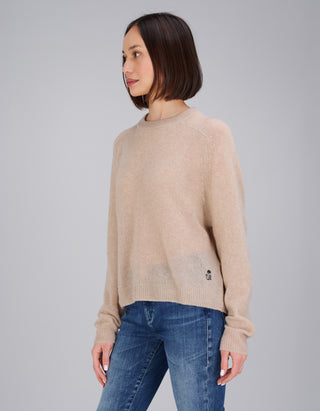 Kaschmir-Seide-Mix Raglan-Pullover Amara Saddle Crew