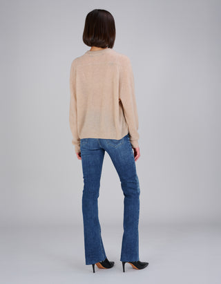 Kaschmir-Seide-Mix Raglan-Pullover Amara Saddle Crew