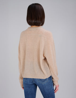 Kaschmir-Seide-Mix Raglan-Pullover Amara Saddle Crew