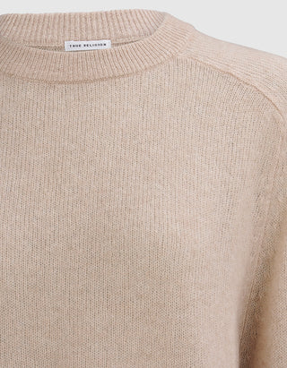 Kaschmir-Seide-Mix Raglan-Pullover Amara Saddle Crew