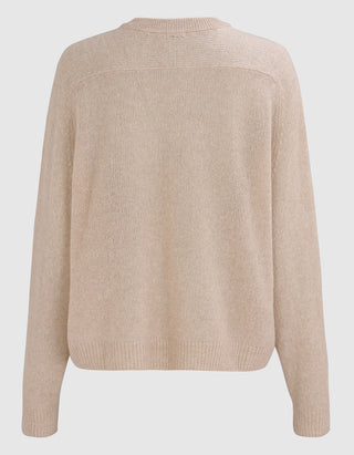 Kaschmir-Seide-Mix Raglan-Pullover Amara Saddle Crew