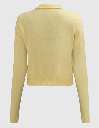 Kaschmir-Seiden-Pullover Amara mit Polo-Kragen