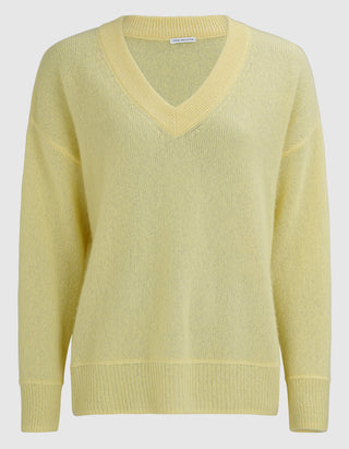 Oversize Kaschmir-Seiden-Pullover Amara mit V-Ausschnitt