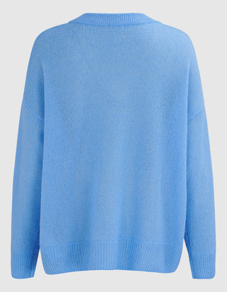 Oversize Kaschmir-Seiden-Pullover Amara mit V-Ausschnitt