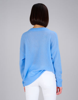 Oversize Kaschmir-Seiden-Pullover Amara mit V-Ausschnitt