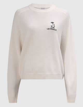 Merinowoll-Kaschmir-Pullover MC California Crew mit Stickerei