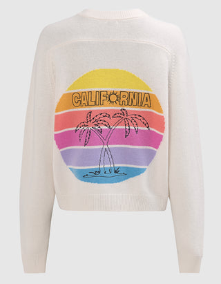 Merinowoll-Kaschmir-Pullover MC California Crew mit Stickerei