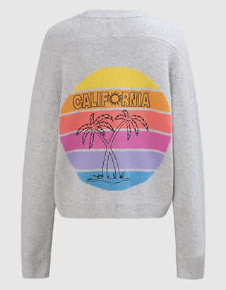 Merinowoll-Kaschmir-Pullover MC California Crew mit Stickerei