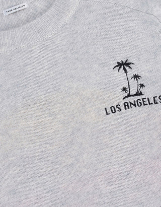 Merinowoll-Kaschmir-Pullover MC California Crew mit Stickerei