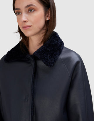 Shearling-Wende-Jacke Teila Merinillo Alba Nappa