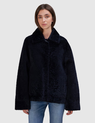 Shearling-Wende-Jacke Teila Merinillo Alba Nappa