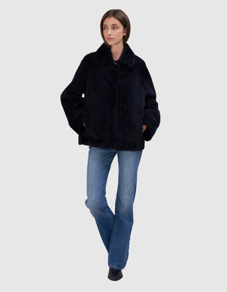 Shearling-Wende-Jacke Teila Merinillo Alba Nappa