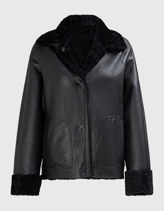 Shearling-Wende-Jacke Teila Merinillo Alba Nappa