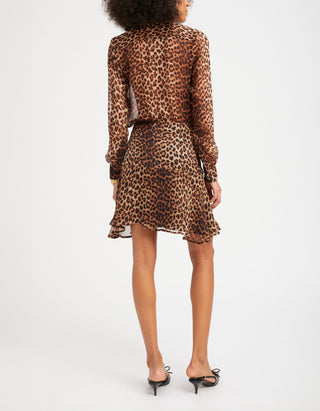 Gemusterte Seiden-Bluse Fitted Button Up