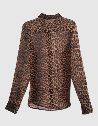 Gemusterte Seiden-Bluse Fitted Button Up