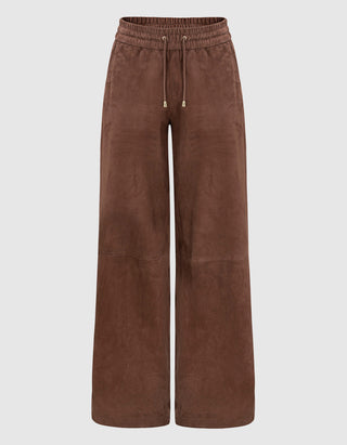 Wide-Leg Veloursleder-Hose Training