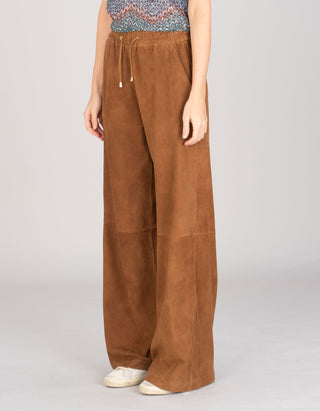 Wide-Leg Veloursleder-Hose Training