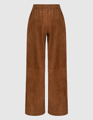 Wide-Leg Veloursleder-Hose Training