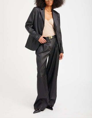 Wide-Leg Lammleder-Hose Paloma Pleated