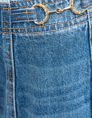 Flare-Leg Jeans The Delphine mit Metall-Verzierungen