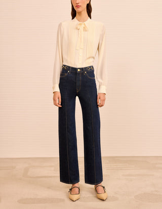 Straight Leg Jeans The Agatha Pintuck