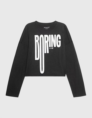 Bedrucktes Cropped Longsleeve Boring