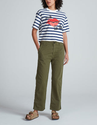 Gestreiftes Cropped Boxy-Fit T-Shirt Non Cuff