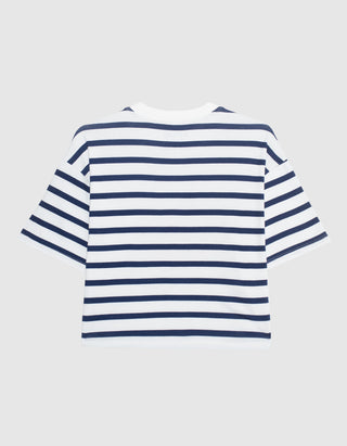 Gestreiftes Cropped Boxy-Fit T-Shirt Non Cuff