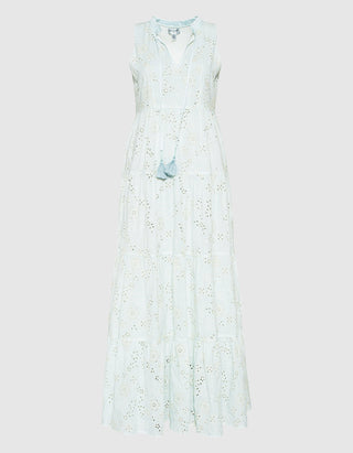 Besticktes Kleid mit Binde-Detail