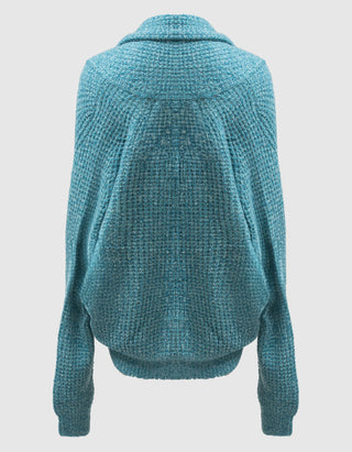 Oversize Kaschmir-Seiden Cardigan Waffle