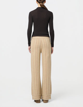 Geripptes Kaschmir-Polo Longsleeve Shrunken