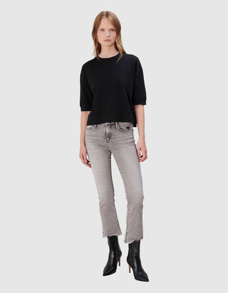 Kick-Flare Jeans Halle mit offenem Saum