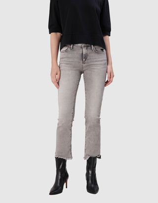 Kick-Flare Jeans Halle mit offenem Saum