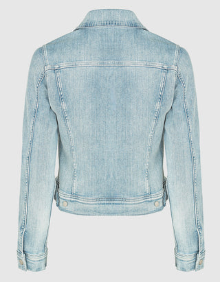 Slim-Fit Washed-Out Jeansjacke