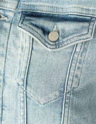 Slim-Fit Washed-Out Jeansjacke