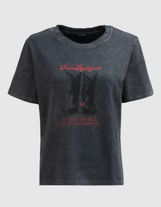 Bedrucktes Baumwoll-T-Shirt Boots