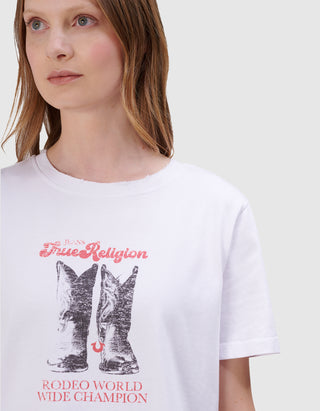 Bedrucktes Baumwoll-T-Shirt Boots