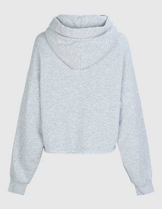 Bedruckter Cropped Oversize Hoodie