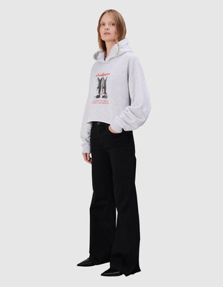 Bedruckter Cropped Oversize Hoodie