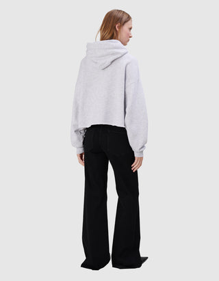 Bedruckter Cropped Oversize Hoodie