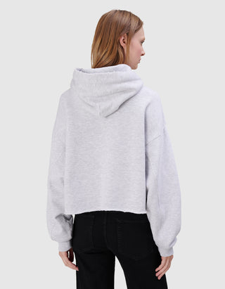 Bedruckter Cropped Oversize Hoodie