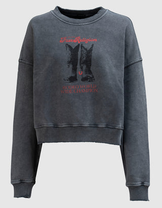 Bedrucktes Oversize Sweatshirt Boots