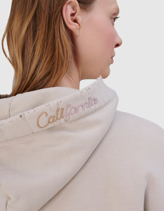 Hoodie Wide Embro mit Label-Stickerei
