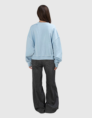 Sweatshirt Crew Boxy mit Label-Stickerei