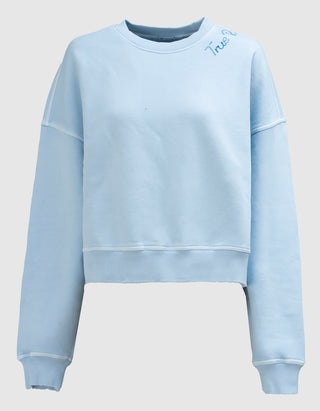 Sweatshirt Crew Boxy mit Label-Stickerei